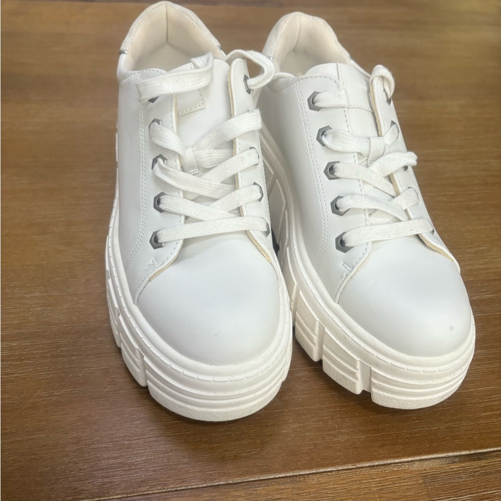 Stradivarius White Platform Sneakers - image 2